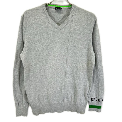 DIESEL ディーゼル グレー×グリーン Vネックニット トップス