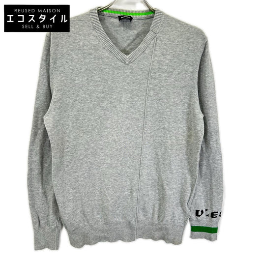 DIESEL ディーゼル グレー×グリーン Vネックニット トップス