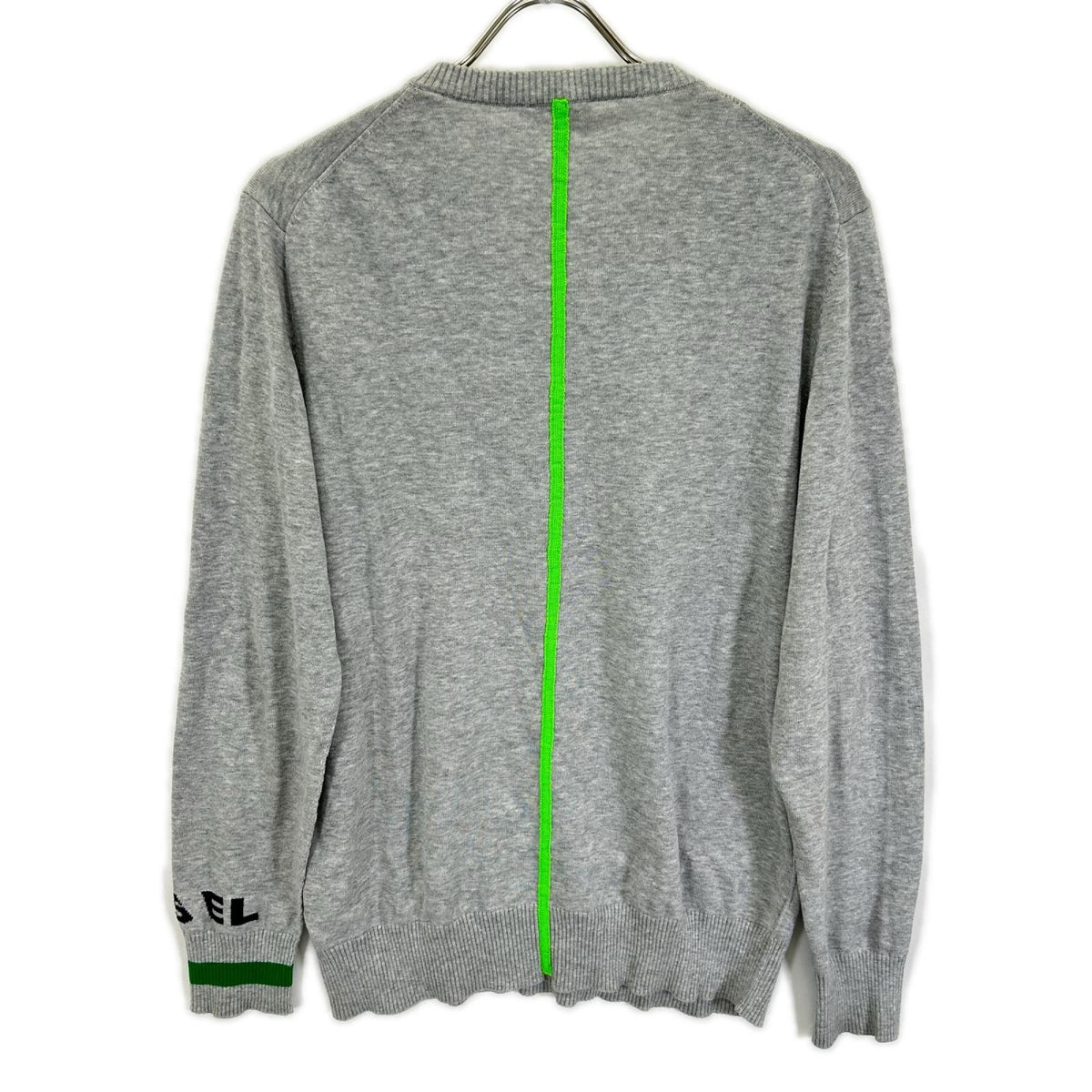 DIESEL ディーゼル グレー×グリーン Vネックニット トップス