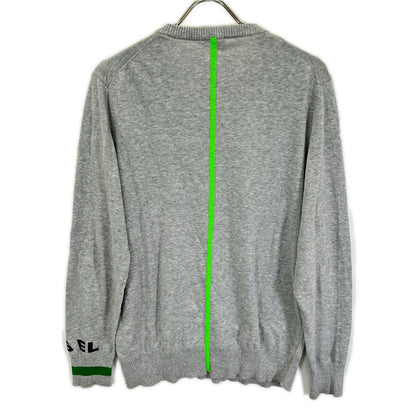 DIESEL ディーゼル グレー×グリーン Vネックニット トップス