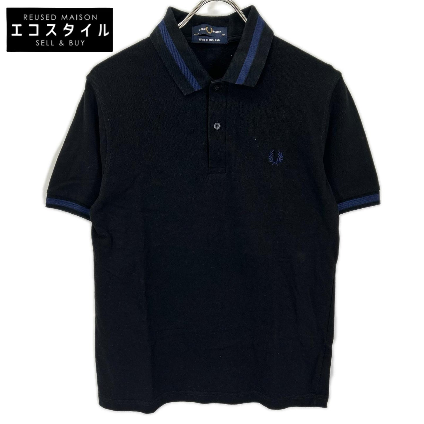 FRED PERRY フレッドペリー M2/17A/635/432 ブラック ブルーライン 半袖ポロシャツ トップス