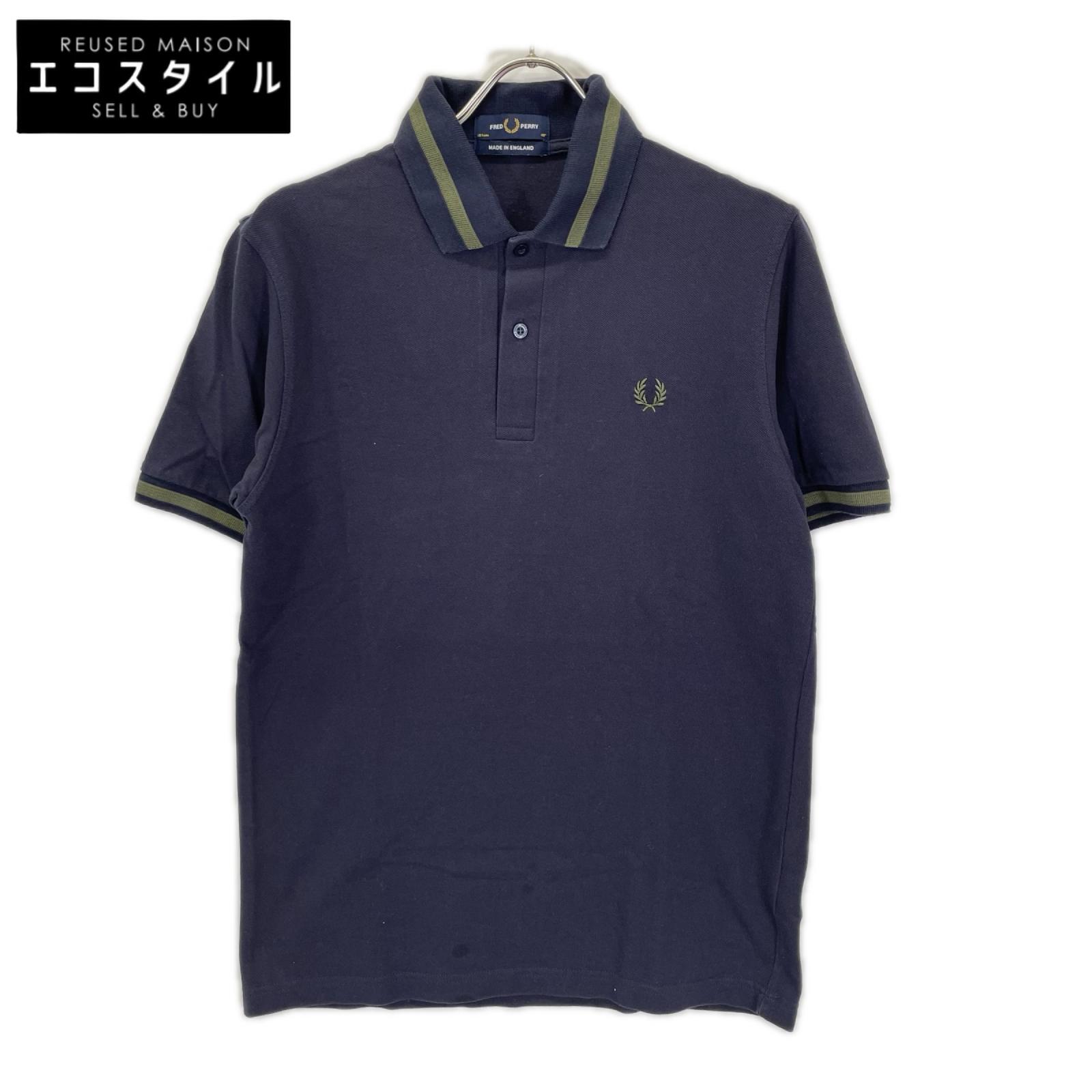 FRED PERRY フレッドペリー M2/34A/635/432 ネイビー カーキライン 半袖ポロシャツ トップス