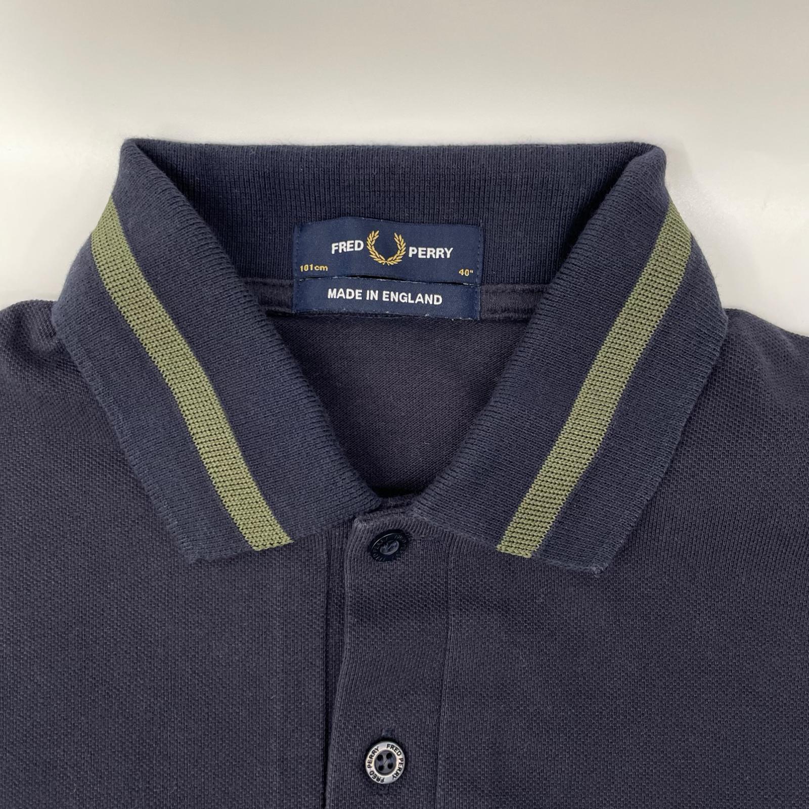 FRED PERRY フレッドペリー M2/34A/635/432 ネイビー カーキライン 半袖ポロシャツ トップス