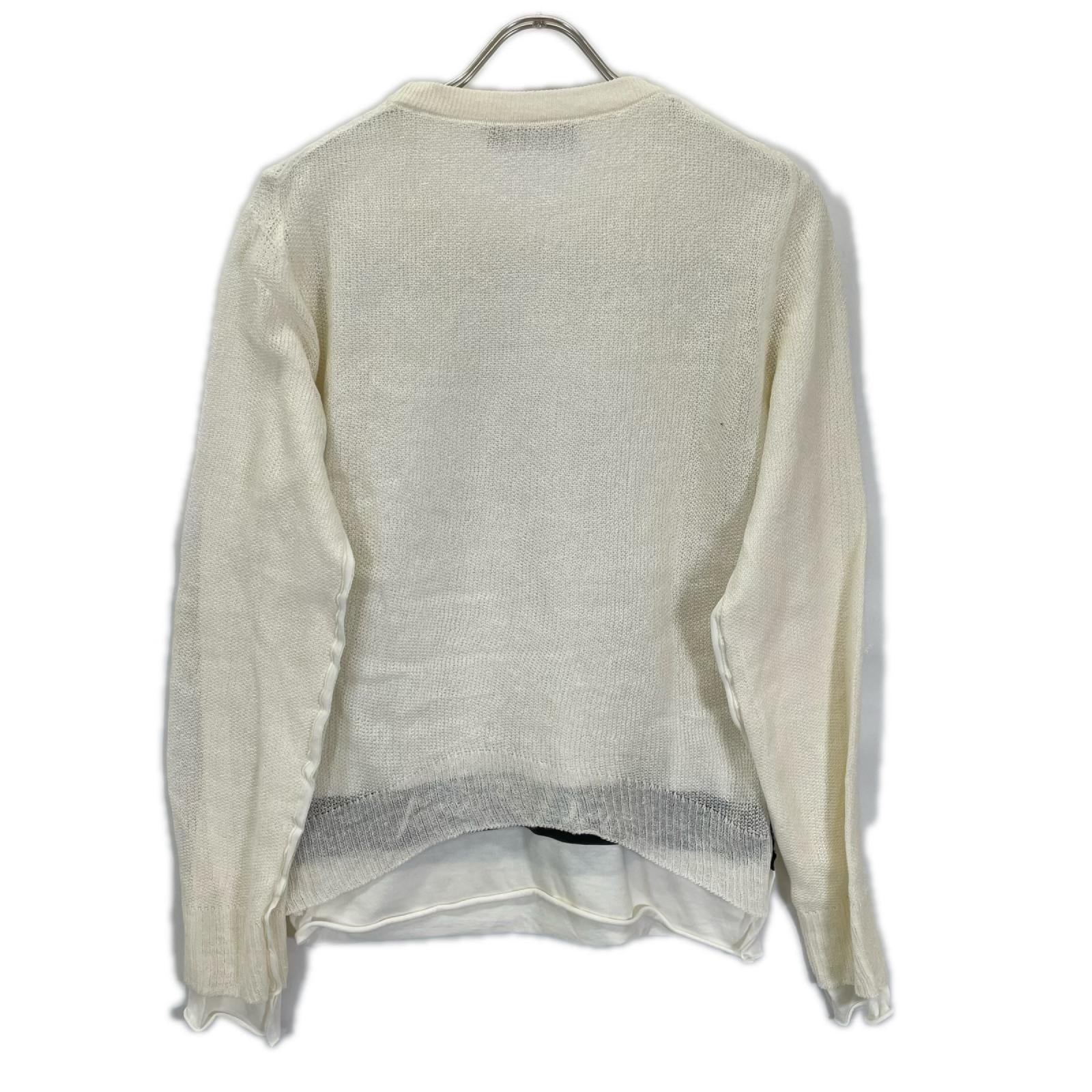 DOLCE&GABBANA ドルチェアンドガッバーナ GB154K ホワイト メッシュレイヤード プリントロングTシャツ トップス