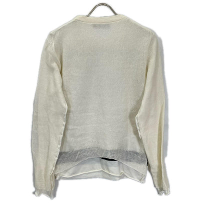 DOLCE&GABBANA ドルチェアンドガッバーナ GB154K ホワイト メッシュレイヤード プリントロングTシャツ トップス