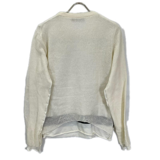 DOLCE&GABBANA ドルチェアンドガッバーナ GB154K ホワイト メッシュレイヤード プリントロングTシャツ トップス