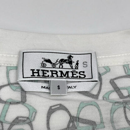 HERMES エルメス グリーン刺繍デザイン ソルド品 半袖Tシャツ トップス