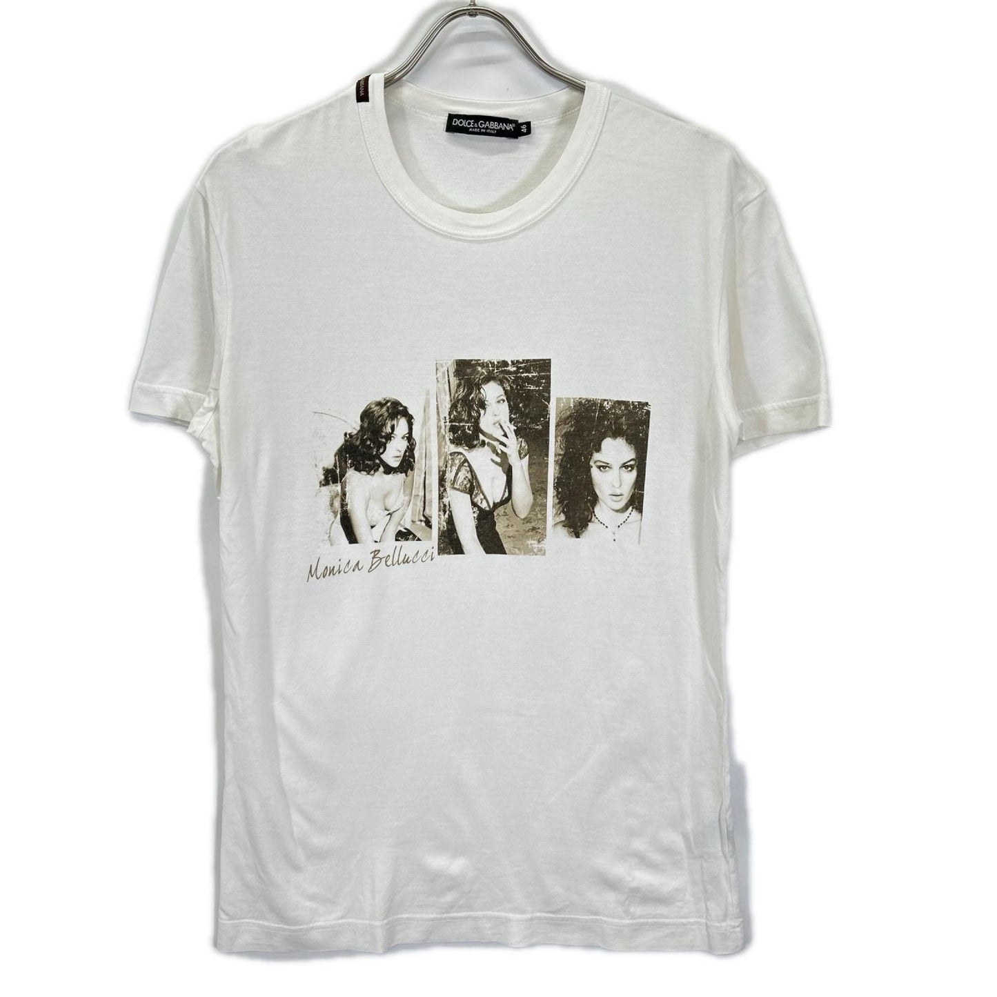 DOLCE&GABBANA ドルチェアンドガッバーナ ホワイト モニカベルッチ 半袖プリントTシャツ トップス