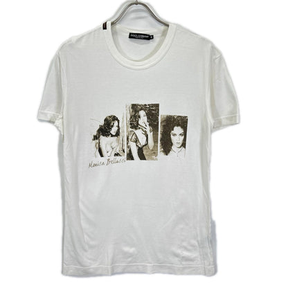 DOLCE&GABBANA ドルチェアンドガッバーナ ホワイト モニカベルッチ 半袖プリントTシャツ トップス