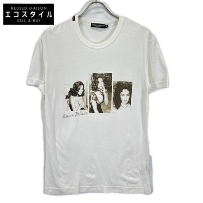 DOLCE&GABBANA ドルチェアンドガッバーナ ホワイト モニカベルッチ 半袖プリントTシャツ トップス