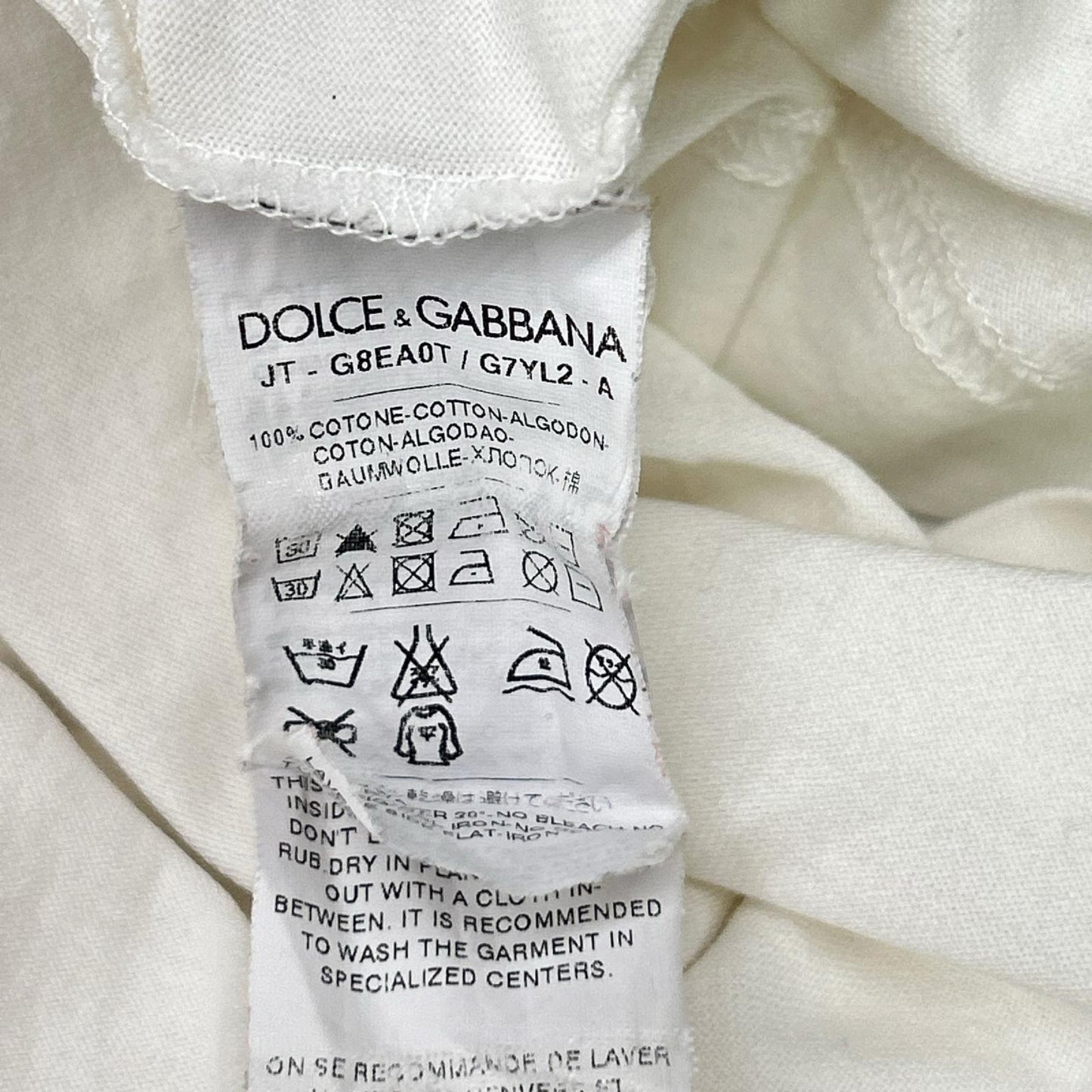 DOLCE&GABBANA ドルチェアンドガッバーナ ホワイト モニカベルッチ 半袖プリントTシャツ トップス