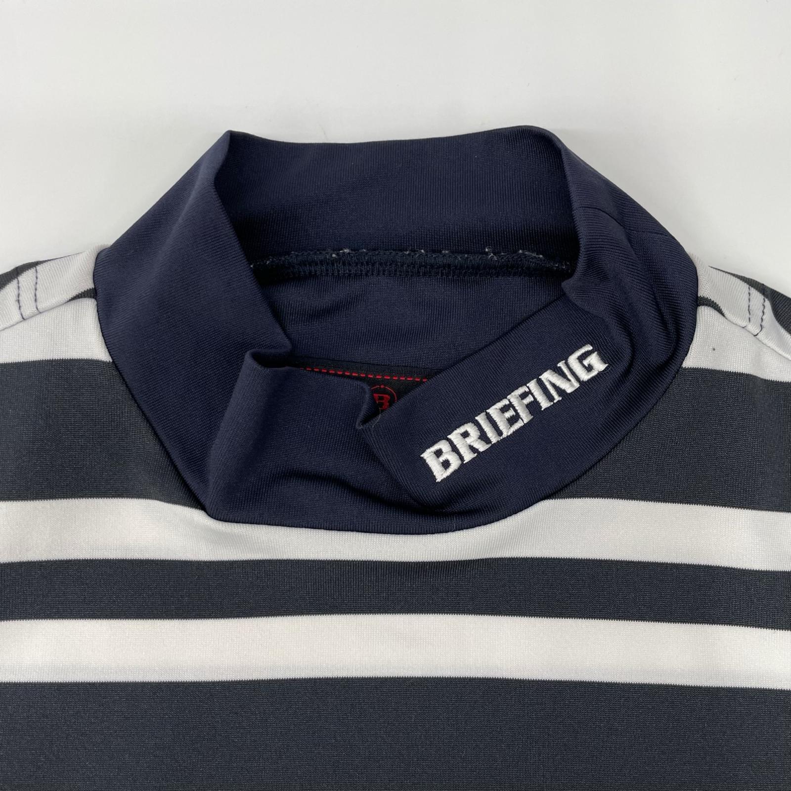 BRIEFING ブリーフィング ネイビー×ホワイト ボーダーハイネック ゴルフ SSトップス トップス
