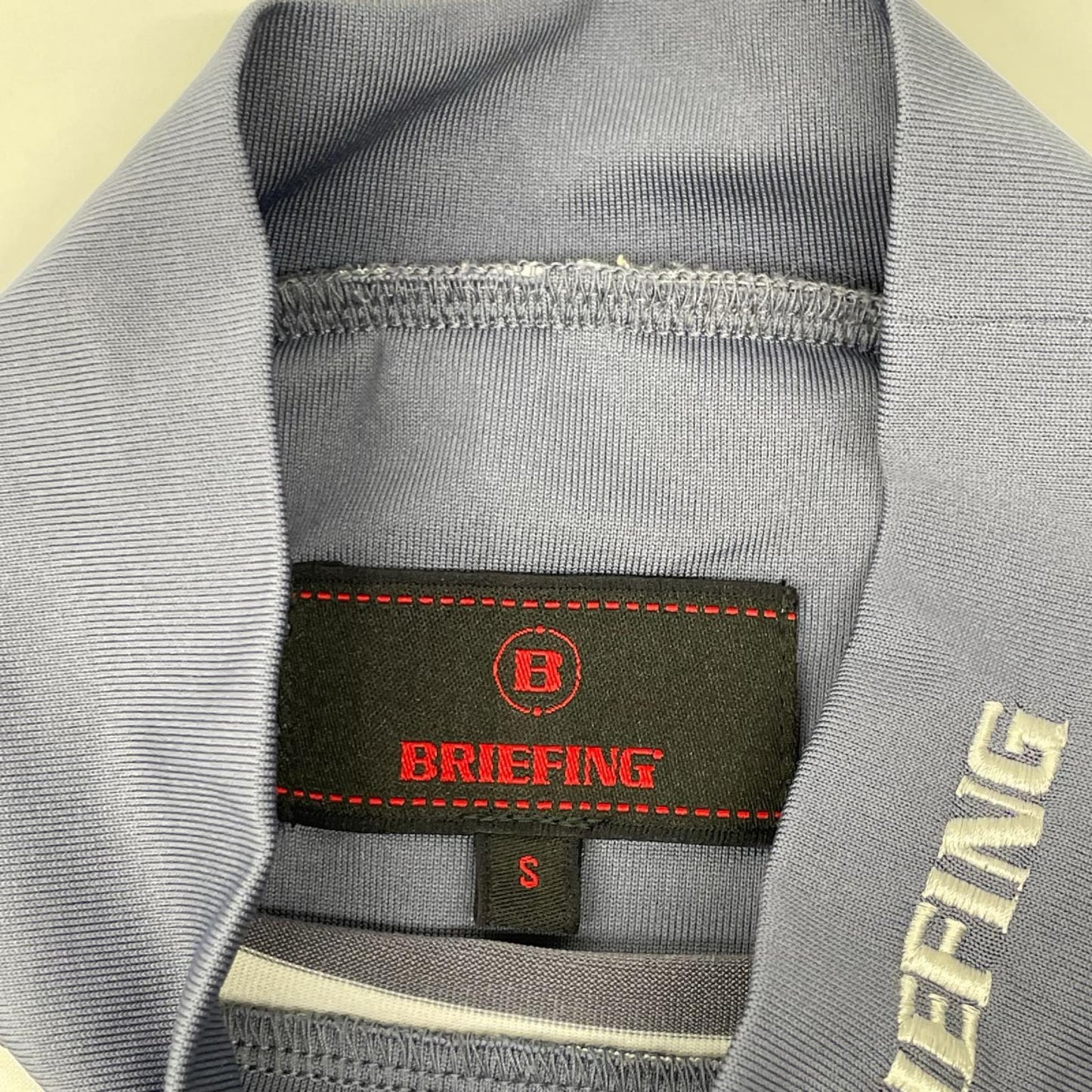 BRIEFING ブリーフィング ブルー×ホワイト ボーダーハイネック ゴルフ SSトップス トップス