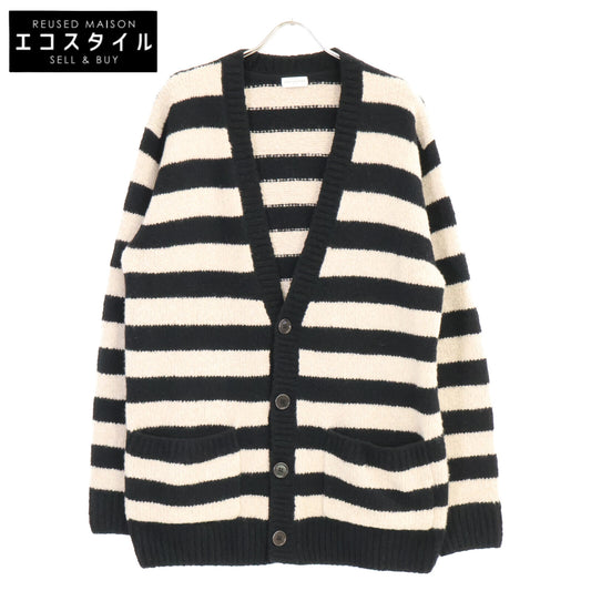 DRIES VAN NOTEN ドリスヴァンノッテン ブラック×ホワイト カシミア/ウール ロングスリーブ カーディガン トップス