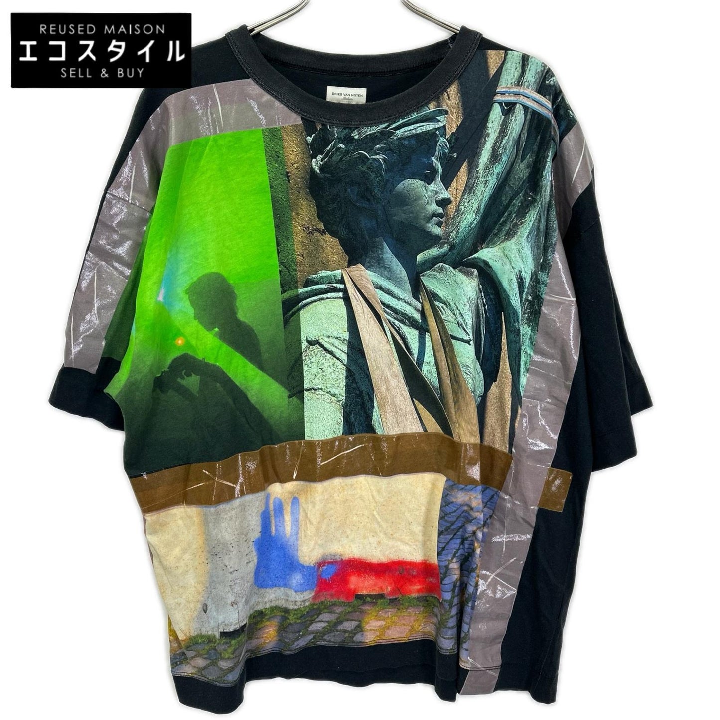 DRIES VAN NOTEN ドリスヴァンノッテン 22SS ブラック グラフィックプリント Tシャツ トップス