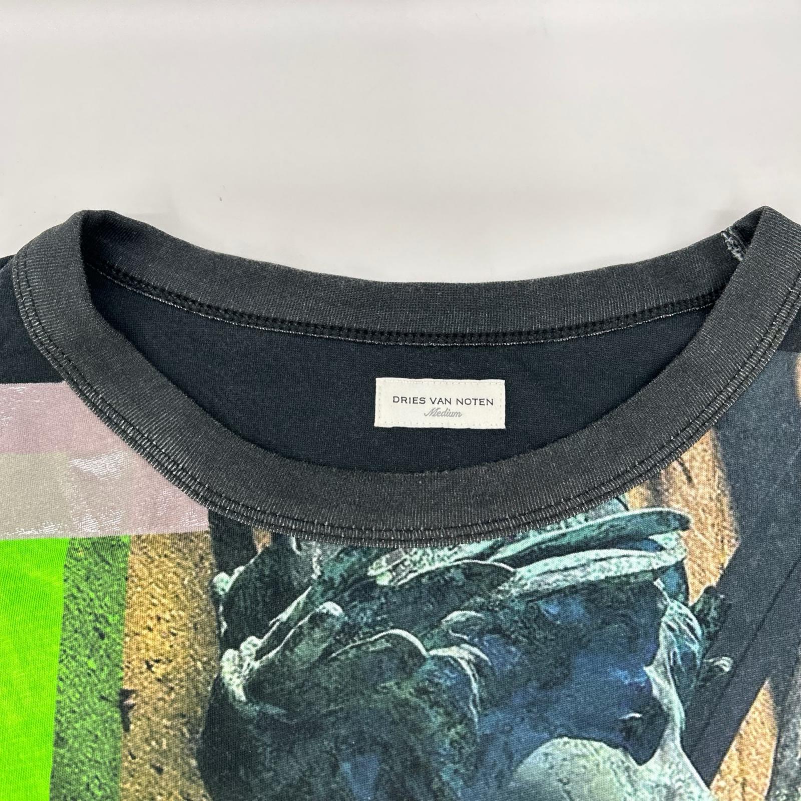 DRIES VAN NOTEN ドリスヴァンノッテン 22SS ブラック グラフィックプリント Tシャツ トップス