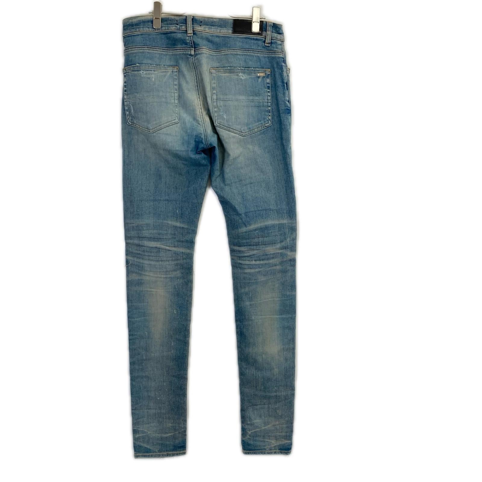 AMIRI アミリ SR3SS22MDS006SANDS ブルー クラッシュ加工 スリムデニム ボトムス