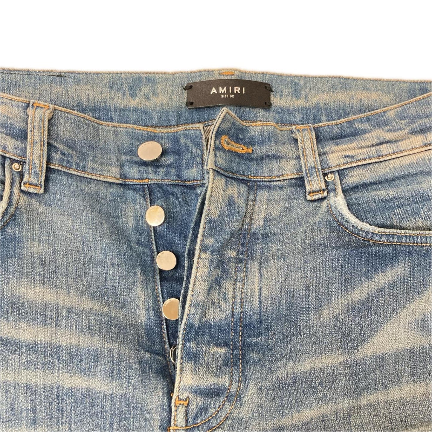 AMIRI アミリ SR3SS22MDS006SANDS ブルー クラッシュ加工 スリムデニム ボトムス