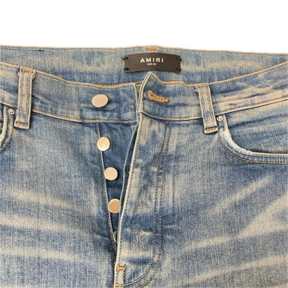 AMIRI アミリ SR3SS22MDS006SANDS ブルー クラッシュ加工 スリムデニム ボトムス