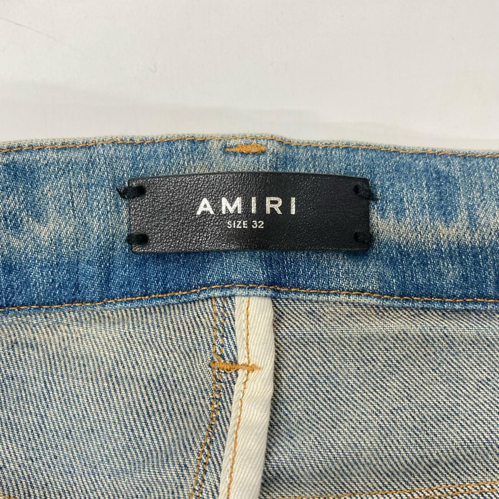 AMIRI アミリ SR3SS22MDS006SANDS ブルー クラッシュ加工 スリムデニム ボトムス
