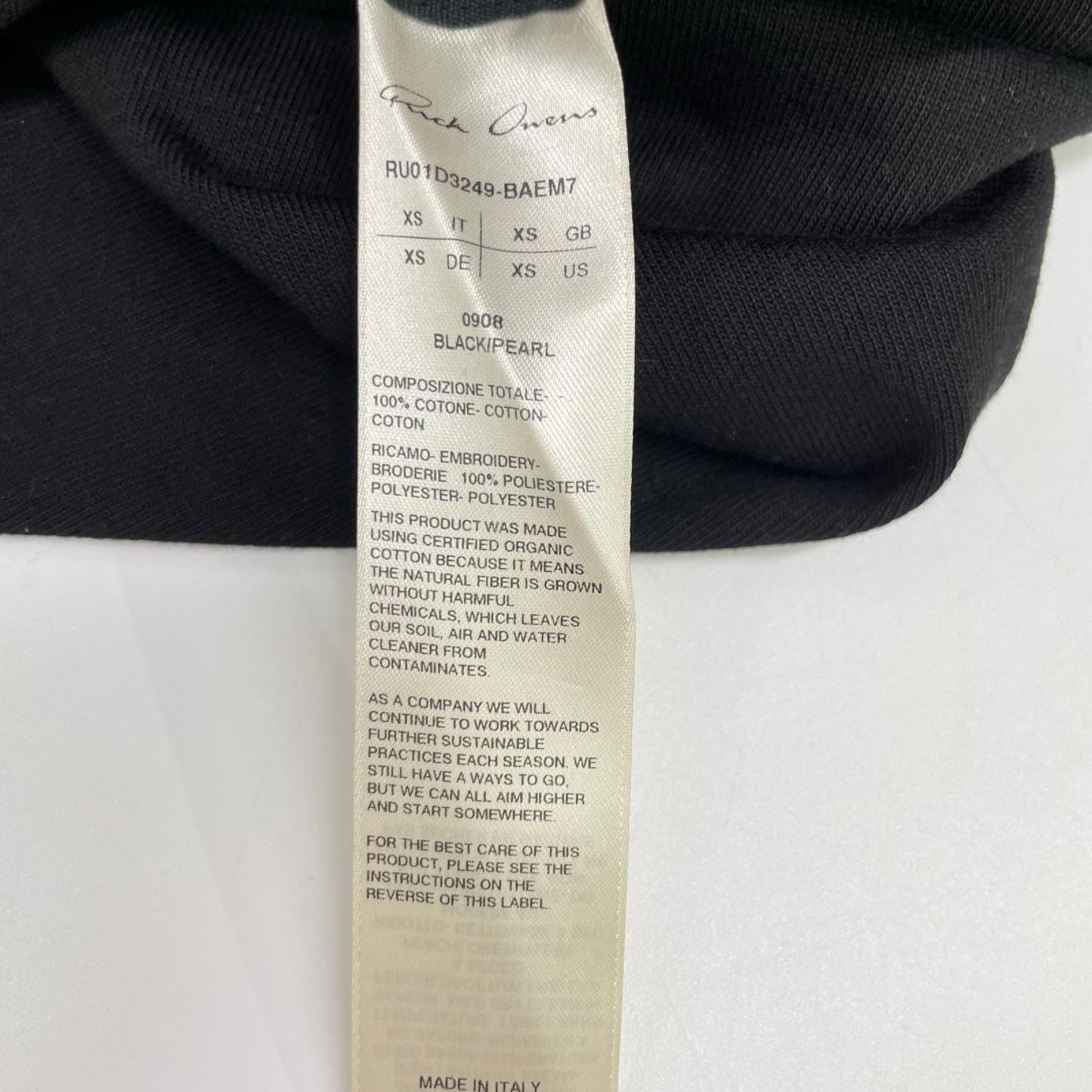 Rick Owens リックオウエンス RU01D3249 ブラック ヘビーウェイト プリントシャツ トップス