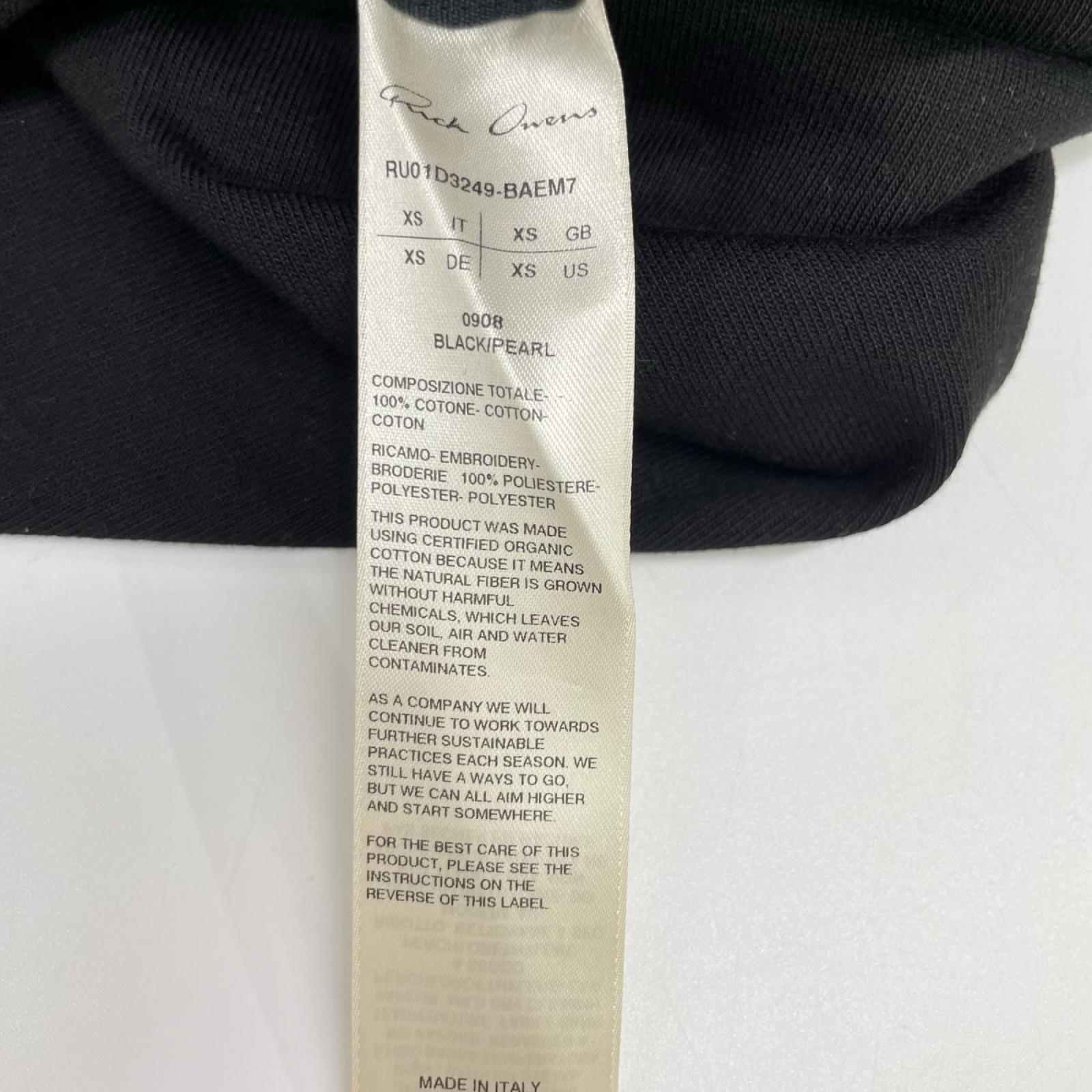 Rick Owens リックオウエンス RU01D3249 ブラック ヘビーウェイト プリントシャツ トップス