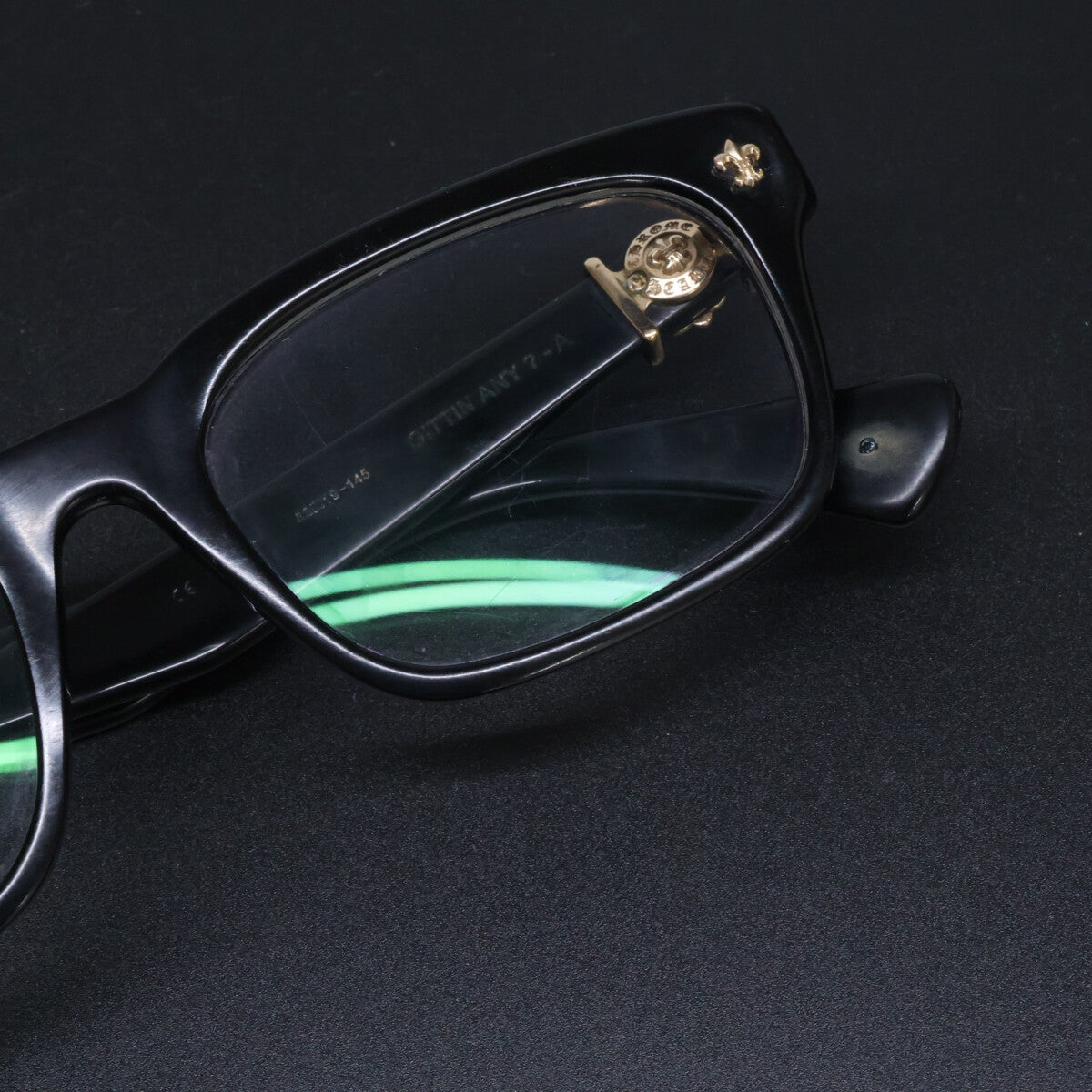 Chrome hearts クロムハーツ GITTIN ANY？-A フレア スクエア メガネ アイウェア 眼鏡