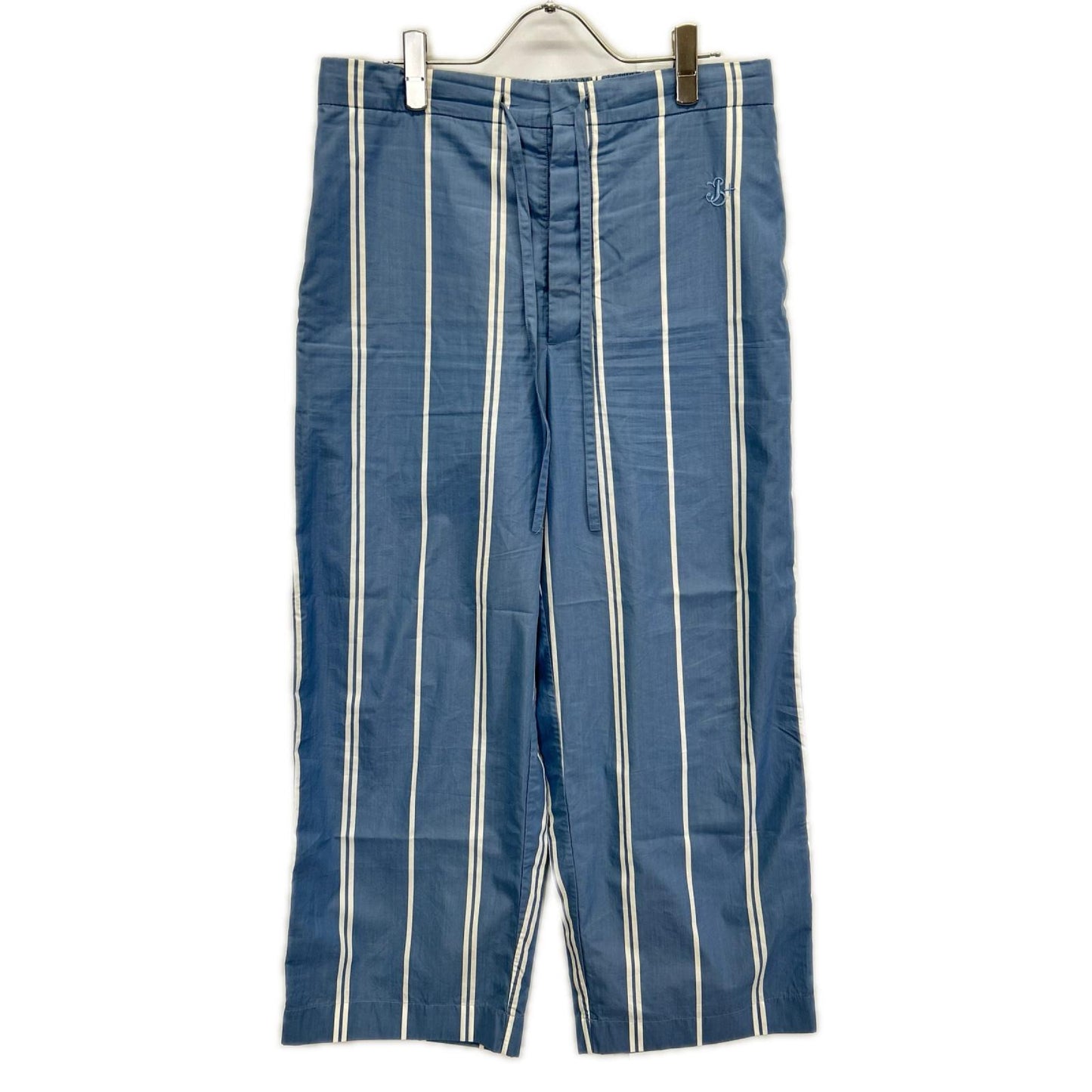 JIL SANDER+ ジルサンダープラス ZSPMBS0004 ブルー ストライプ コットン リラックス パンツ ボトムス