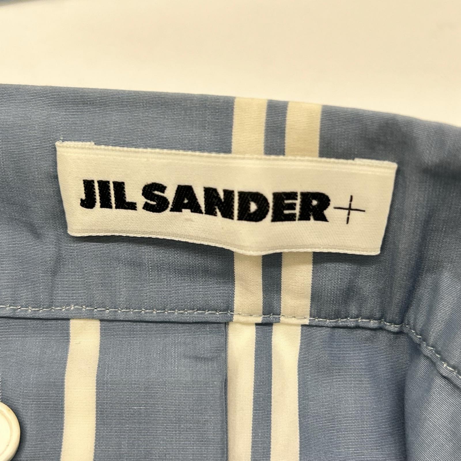 JIL SANDER+ ジルサンダープラス ZSPMBS0004 ブルー ストライプ コットン リラックス パンツ ボトムス