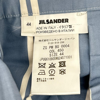 JIL SANDER+ ジルサンダープラス ZSPMBS0004 ブルー ストライプ コットン リラックス パンツ ボトムス