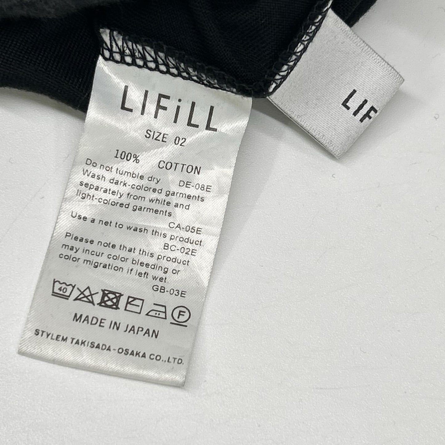 LIFiLL リフィル ブラック コットン天竺ギャザードレス ワンピース