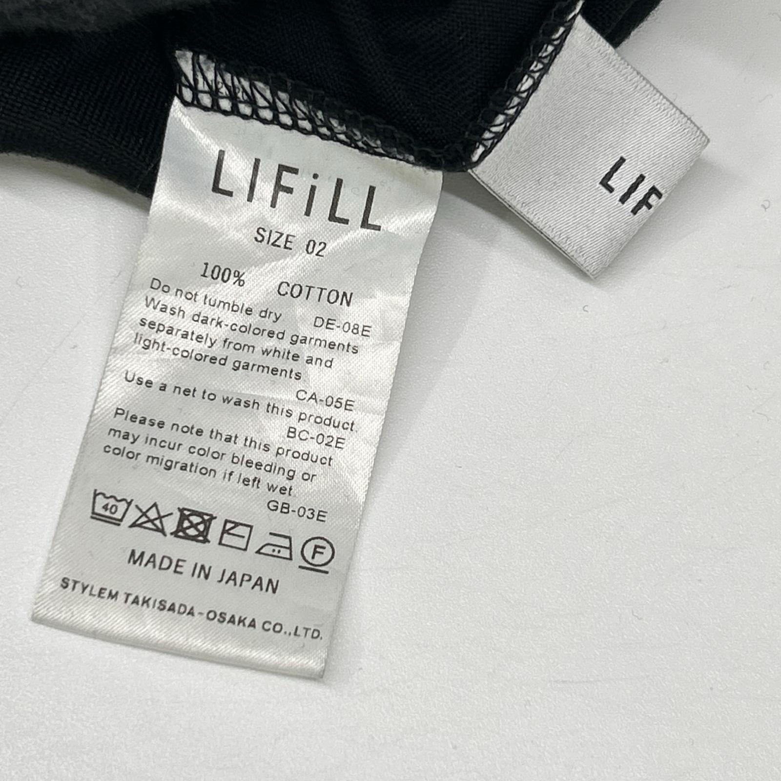 LIFiLL リフィル ブラック コットン天竺ギャザードレス ワンピース