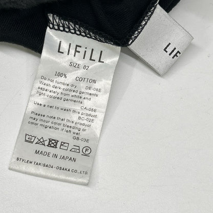 LIFiLL リフィル ブラック コットン天竺ギャザードレス ワンピース