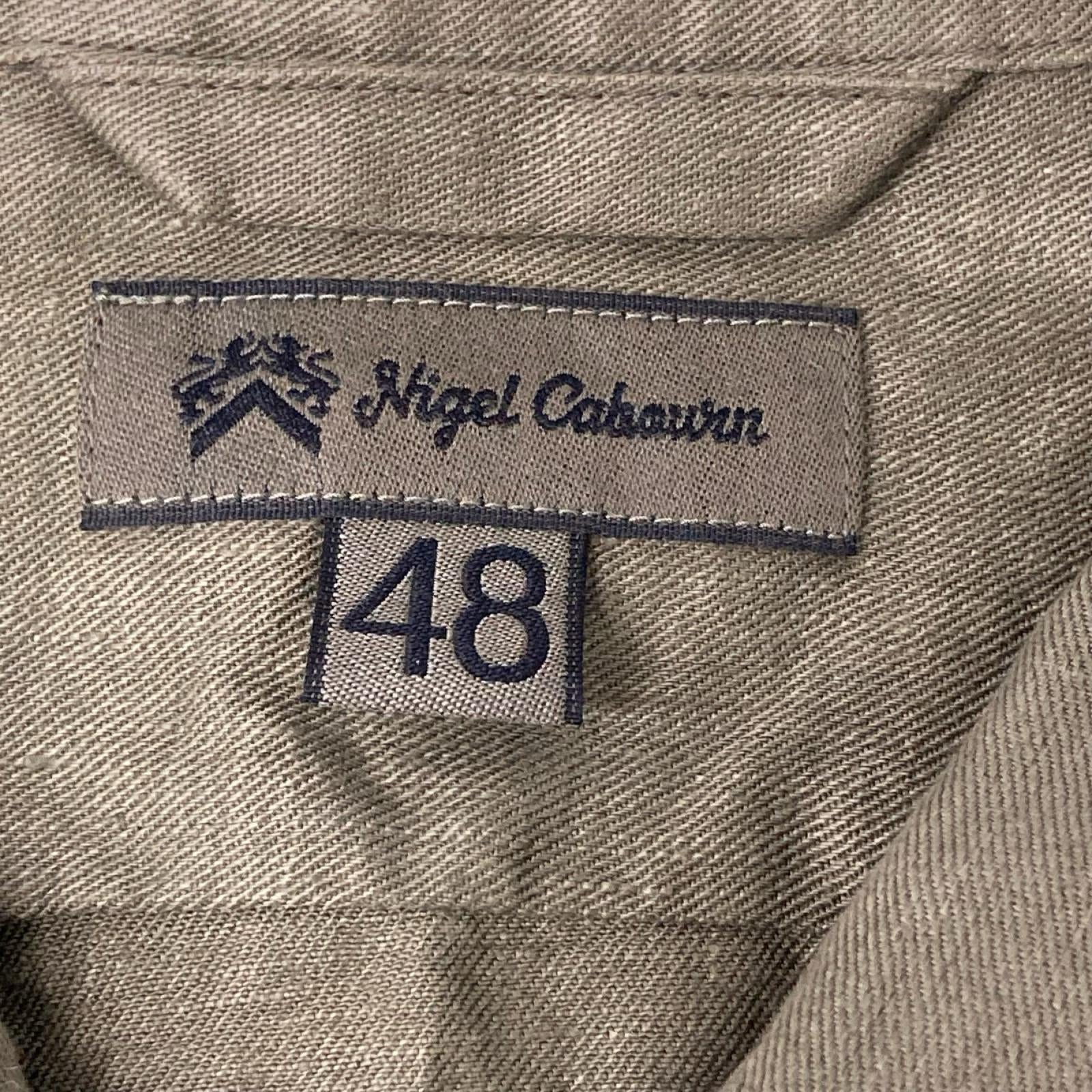 NIGEL CABOURN ナイジェルケーボン カーキ LINEN TWILL オープンカラー SS シャツ トップス