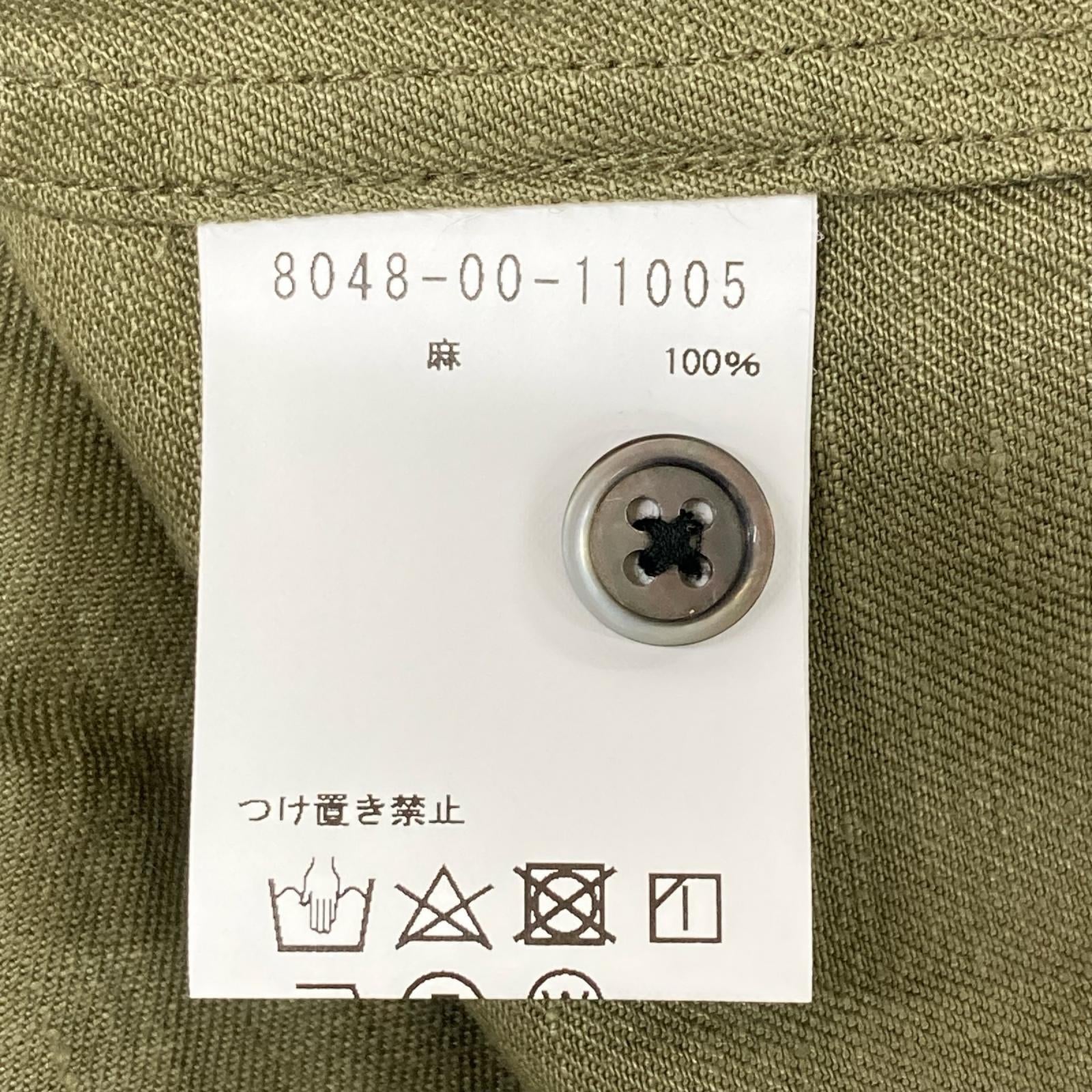 NIGEL CABOURN ナイジェルケーボン カーキ LINEN TWILL オープンカラー SS シャツ トップス