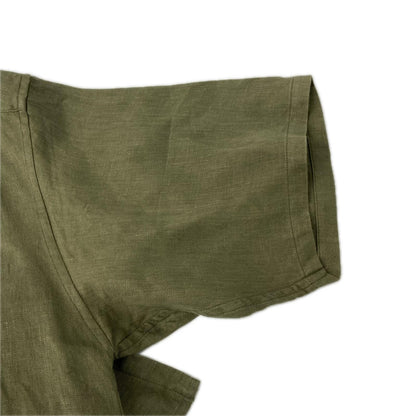 NIGEL CABOURN ナイジェルケーボン カーキ LINEN TWILL オープンカラー SS シャツ トップス