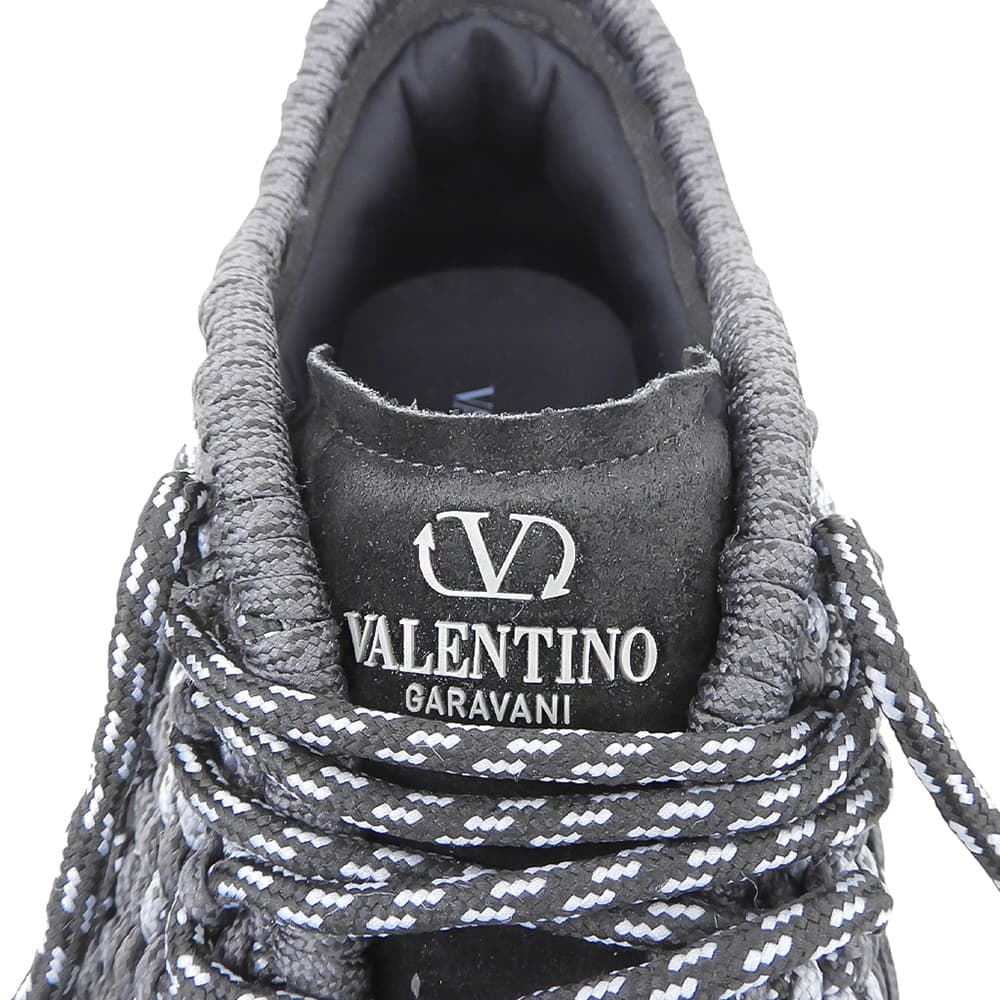 VALENTINO ヴァレンティノ 美品 クロシェ ローカット スニーカー シューズ メンズ ブラック×グレー 44 シューズ