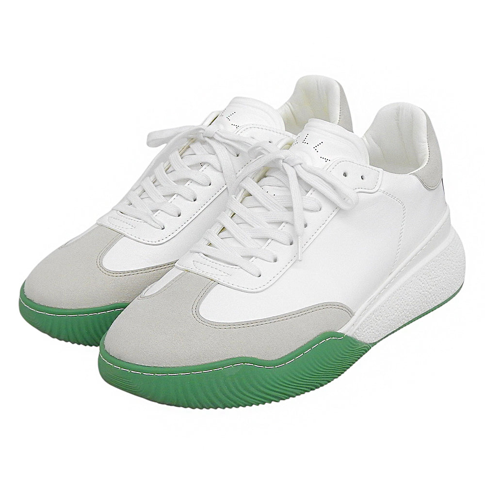 STELLA McCARTNEY ステラマッカートニー 美品 LOOP ローカットスニーカー シューズ メンズ ホワイト×グリーン 28.5cm相当 シューズ