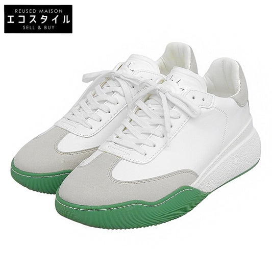 STELLA McCARTNEY ステラマッカートニー 美品 LOOP ローカットスニーカー シューズ メンズ ホワイト×グリーン 28.5cm相当 シューズ