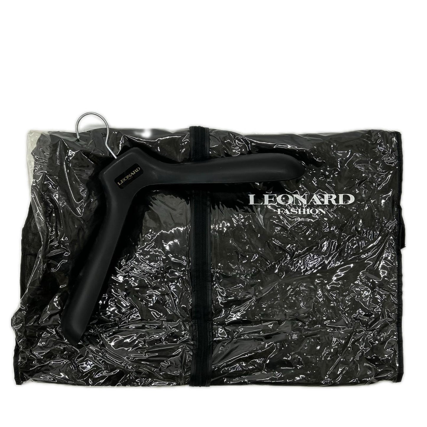 LEONARD レオナール ブラック×マルチカラー カシミヤ混 花柄 チェスターコート コート