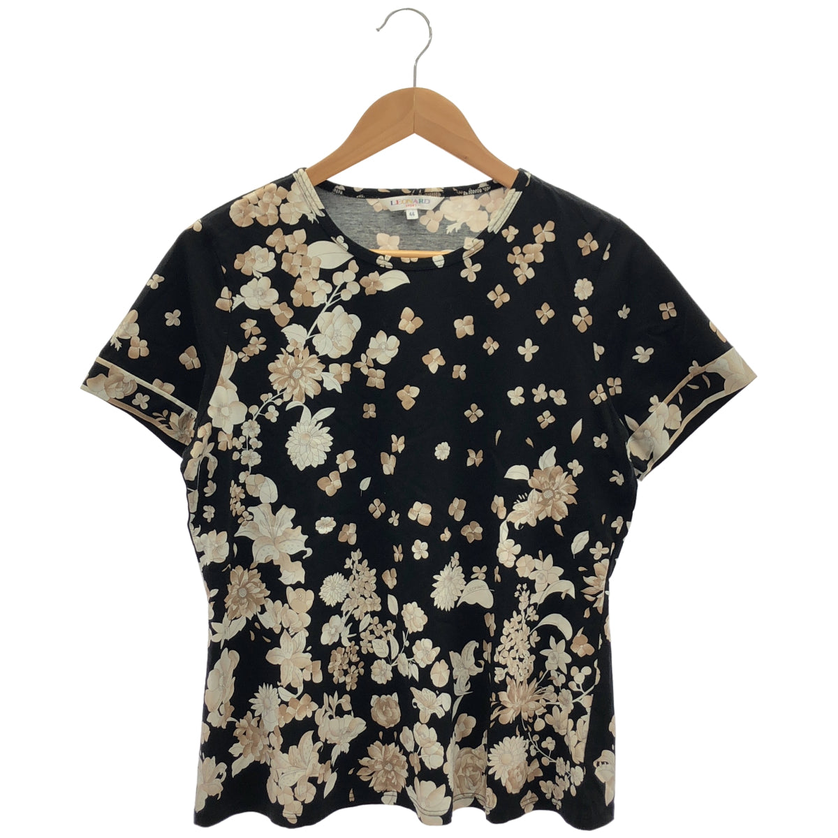 LEONARDSPORT レオナールスポーツ 0558637 ブラック 花柄 半袖Tシャツ トップス