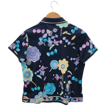 LEONARDSPORT レオナールスポーツ 0598004 ネイビー×マルチカラー ハーフジップ 半袖ポロシャツ トップス
