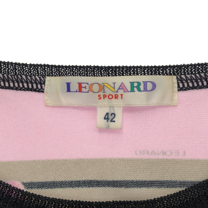 LEONARDSPORT レオナールスポーツ 0568519 ピンク×ブラック ボーダー 長袖カットソー トップス