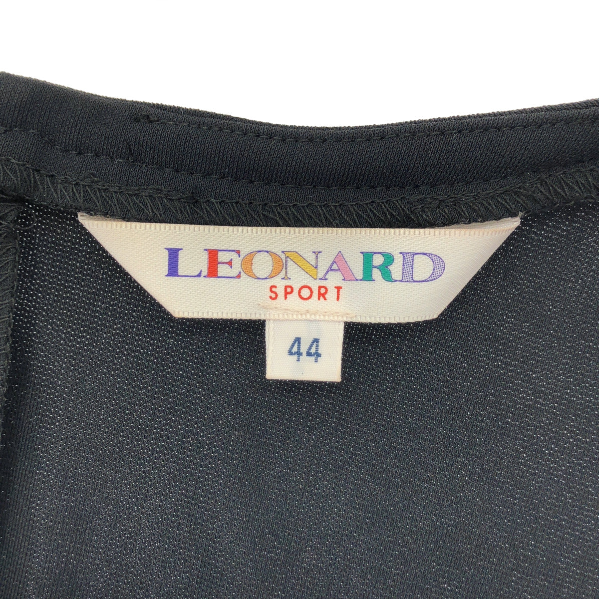 LEONARDSPORT レオナールスポーツ 0548075 ブラック×ブルー クルーネック 七分丈カットソー トップス