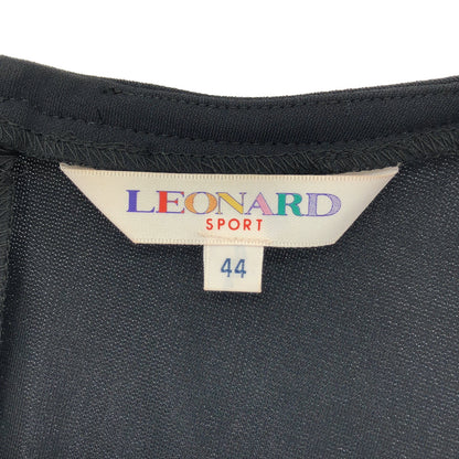 LEONARDSPORT レオナールスポーツ 0548075 ブラック×ブルー クルーネック 七分丈カットソー トップス