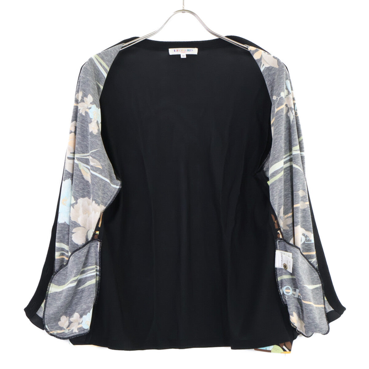 LEONARDSPORT レオナールスポーツ 0528525 ブラック×マルチカラー 花柄 カーディガン トップス
