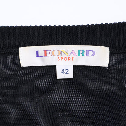 LEONARDSPORT レオナールスポーツ 0528525 ブラック×マルチカラー 花柄 カーディガン トップス