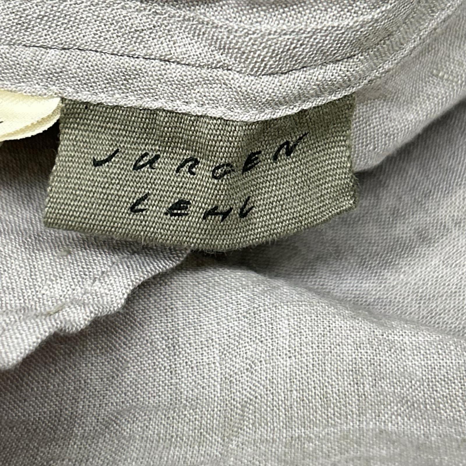 JURGEN LEHL ヨーガンレール J0182FB863 グレー リネンコットン 9分袖 ブラウス トップス