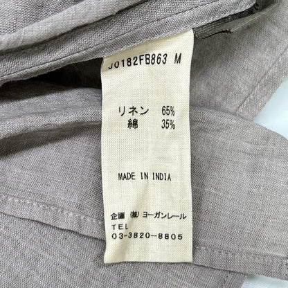JURGEN LEHL ヨーガンレール J0182FB863 グレー リネンコットン 9分袖 ブラウス トップス