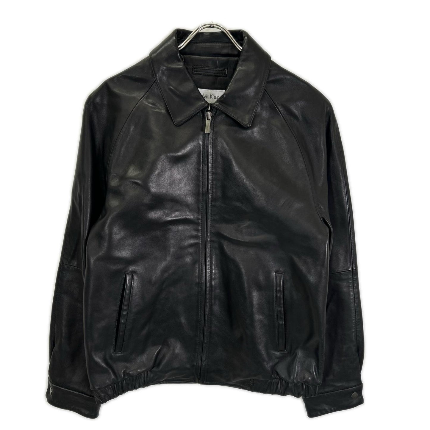 CalvinKlein カルバンクライン ブラック レザー シングルライダース ジャケット ジャケット